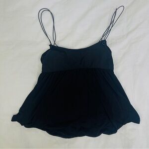 Free People NWT Black baby doll goth fairy cottage XS tank top